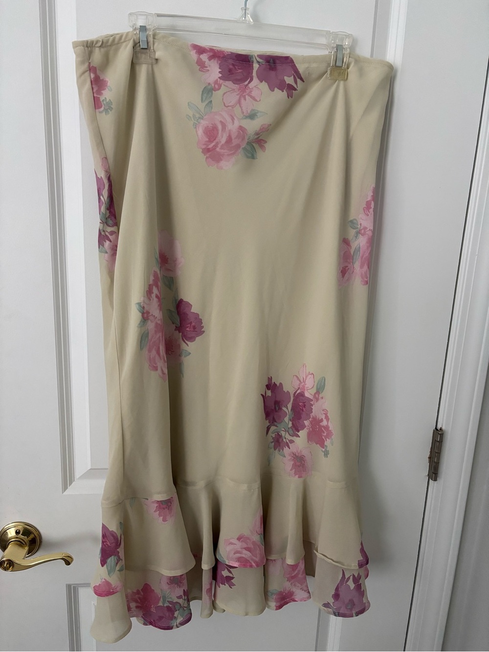 Wild Fable floral midi skirt tiered ruffle hem rose pattern Fairycore XL